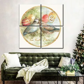 12 Days Of Christmas II Round Wall Art