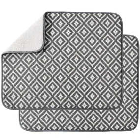 2 Pack, Absorbent Microfiber Dishes Drainer Mats 19.2 X 15.8 Inch