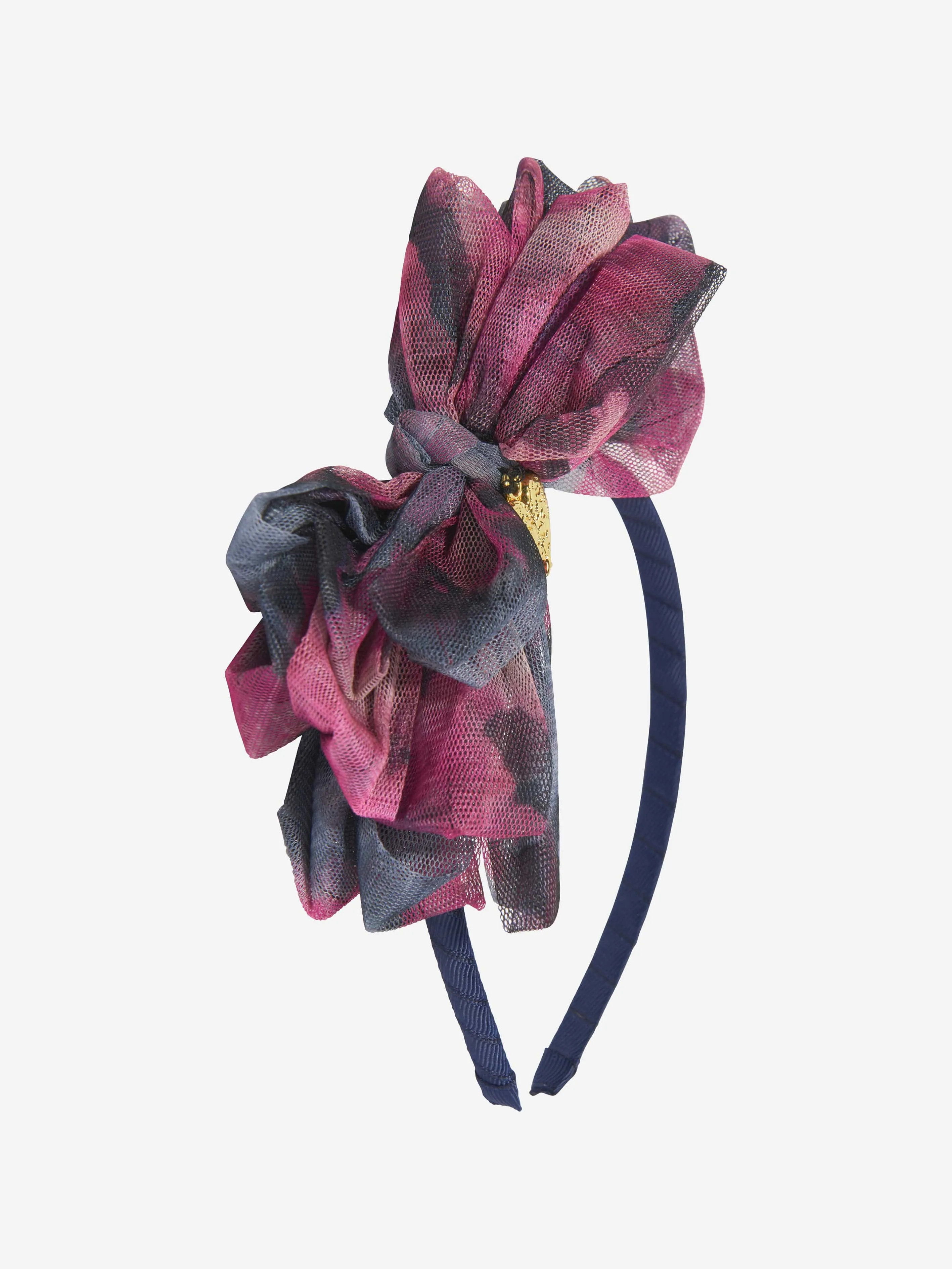 Angels Face Girls Gladys Tie Dye Tulle Headband in Navy