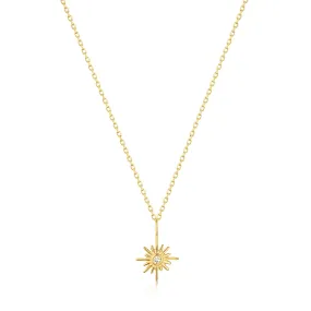 Ania Haie 14kt Gold Sunburst Natural Diamond Necklace