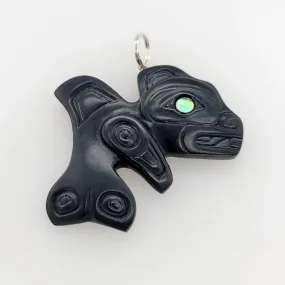 Argillite Killer Whale Pendant