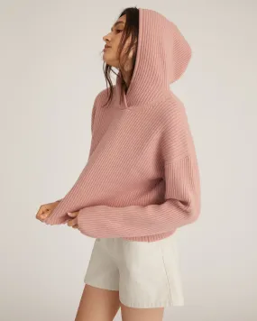 Arie Ribbed Cashmere Blend Drop Shoulder Hoodie