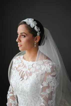 BRITTANY Beaded 3D Floral Bridal Headband Headpiece