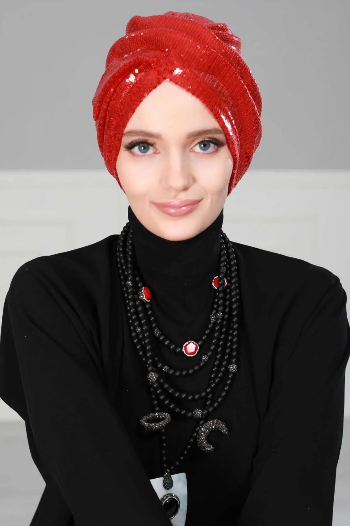 Chic Sequined Instant Turban for Women, Elegant & Easy Head Wrap, Versatile Fashion Hijab Cap, Breathable Hair Loss Chemo Headwear,B-9P