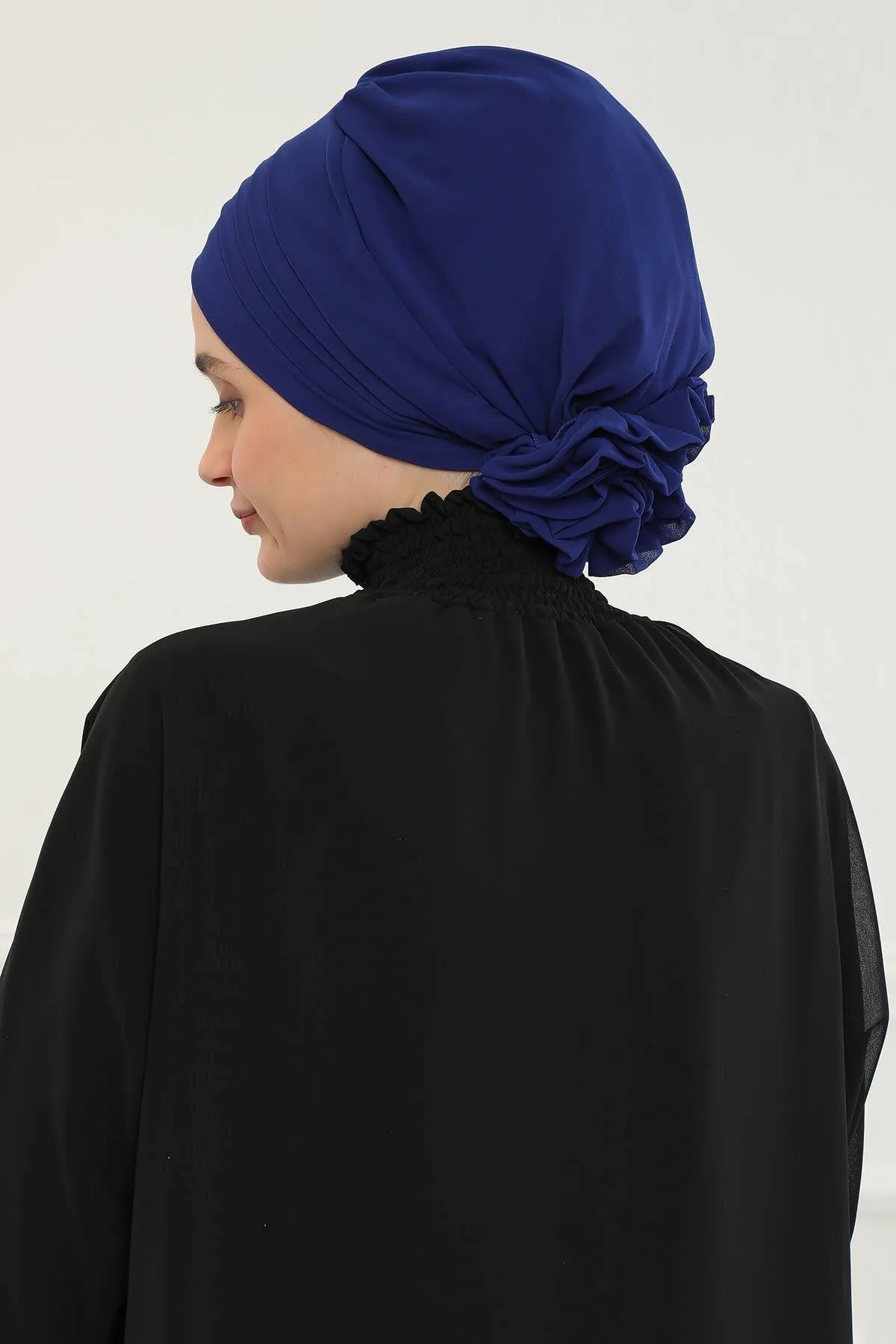 Chiffon Instant Turban with Cross-Stitch Tie Detail, Fashionable Adjustable Pre-Tied Headscarf Head Covering for Effortless Style,HT-30