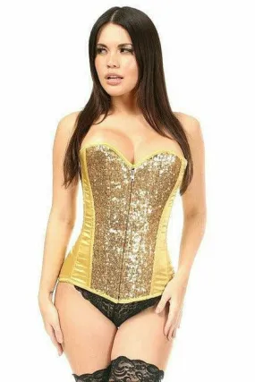 Deluxe Gold Sequin Steel Boned Corset