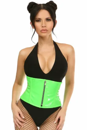 Deluxe Neon Green Patent Steel Boned Mini Cincher