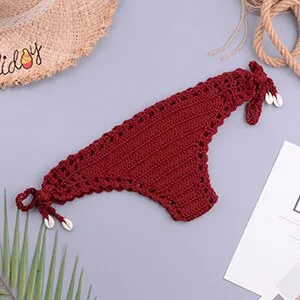 elveswallet Crochet Mixed Color Tassel Bikini