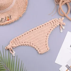 elveswallet Crochet Mixed Color Tassel Bikini