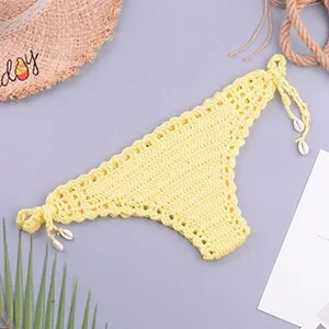 elveswallet Crochet Mixed Color Tassel Bikini