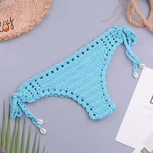 elveswallet Crochet Mixed Color Tassel Bikini