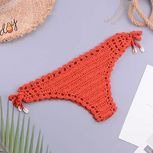 elveswallet Crochet Mixed Color Tassel Bikini