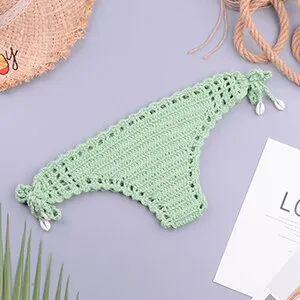 elveswallet Crochet Mixed Color Tassel Bikini