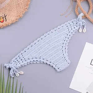 elveswallet Crochet Mixed Color Tassel Bikini