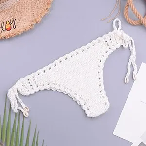 elveswallet Crochet Mixed Color Tassel Bikini