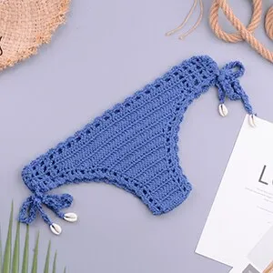 elveswallet Crochet Mixed Color Tassel Bikini