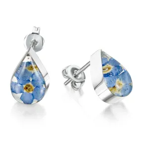 Forget-me-not teardrop stud earrings