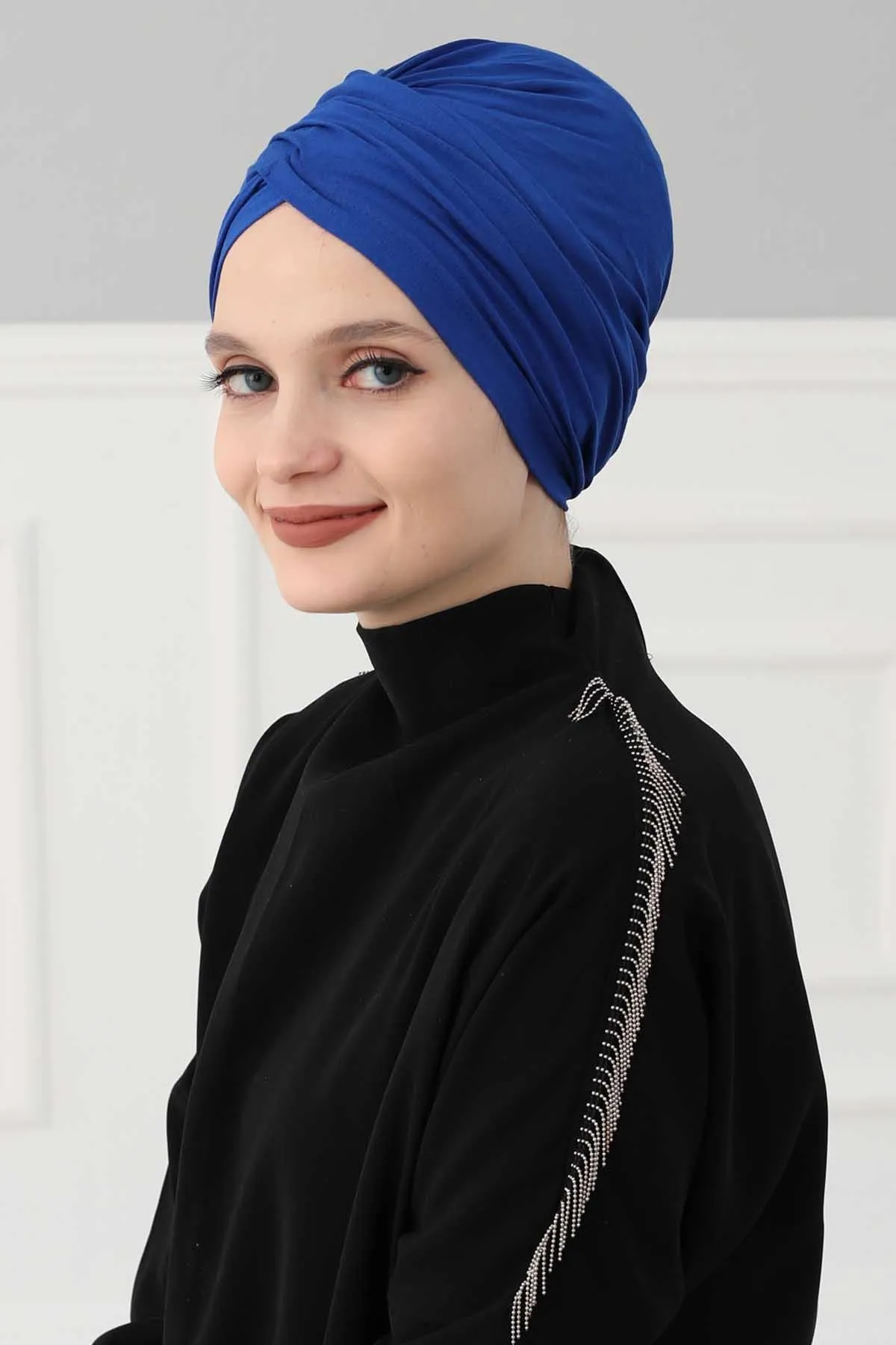 Instant Turban Plain Cotton Scarf Head Wrap Lightweight Hat Bonnet Cap for Women,B-9