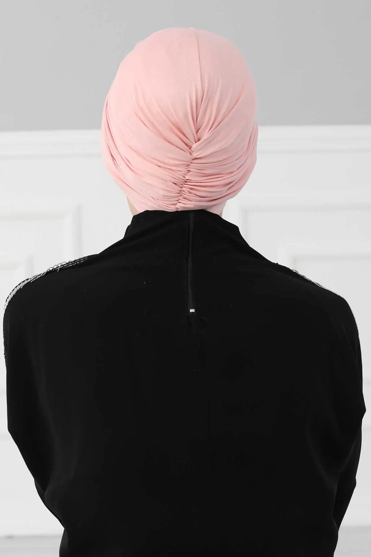 Instant Turban Plain Cotton Scarf Head Wrap Lightweight Hat Bonnet Cap for Women,B-9