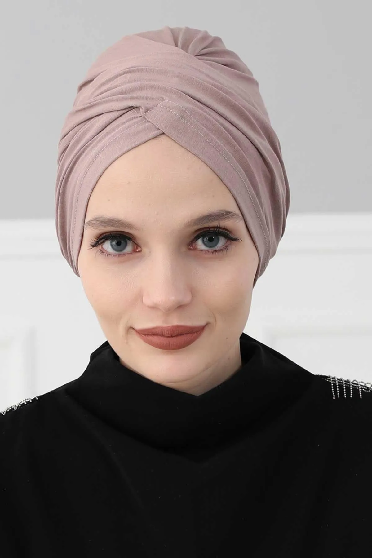 Instant Turban Plain Cotton Scarf Head Wrap Lightweight Hat Bonnet Cap for Women,B-9