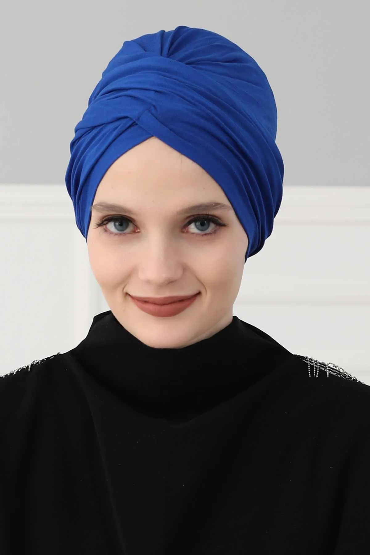 Instant Turban Plain Cotton Scarf Head Wrap Lightweight Hat Bonnet Cap for Women,B-9