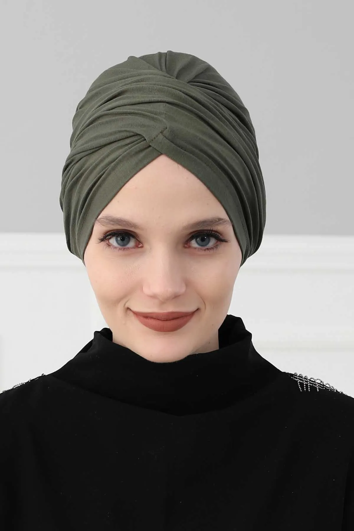 Instant Turban Plain Cotton Scarf Head Wrap Lightweight Hat Bonnet Cap for Women,B-9