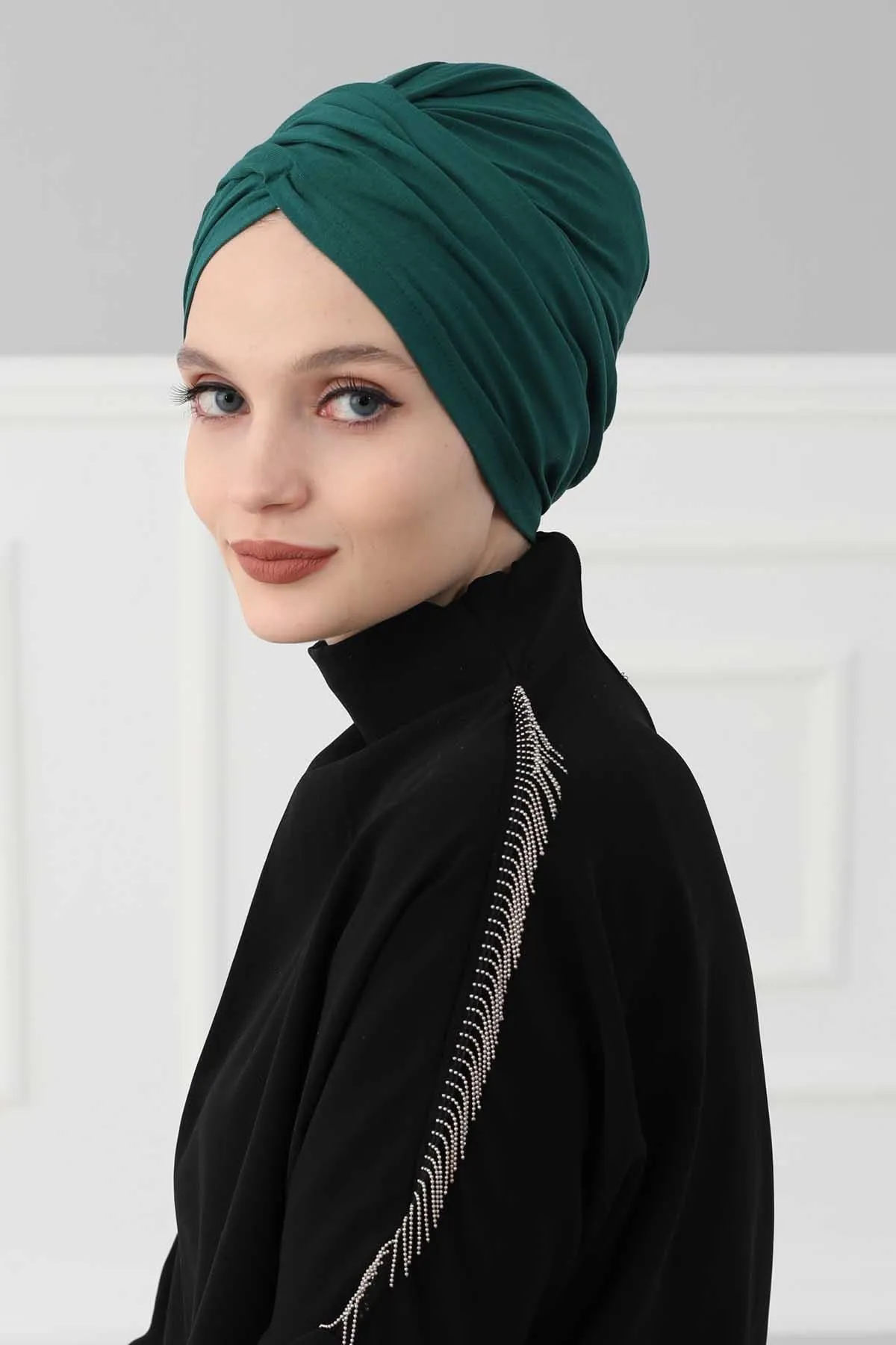 Instant Turban Plain Cotton Scarf Head Wrap Lightweight Hat Bonnet Cap for Women,B-9