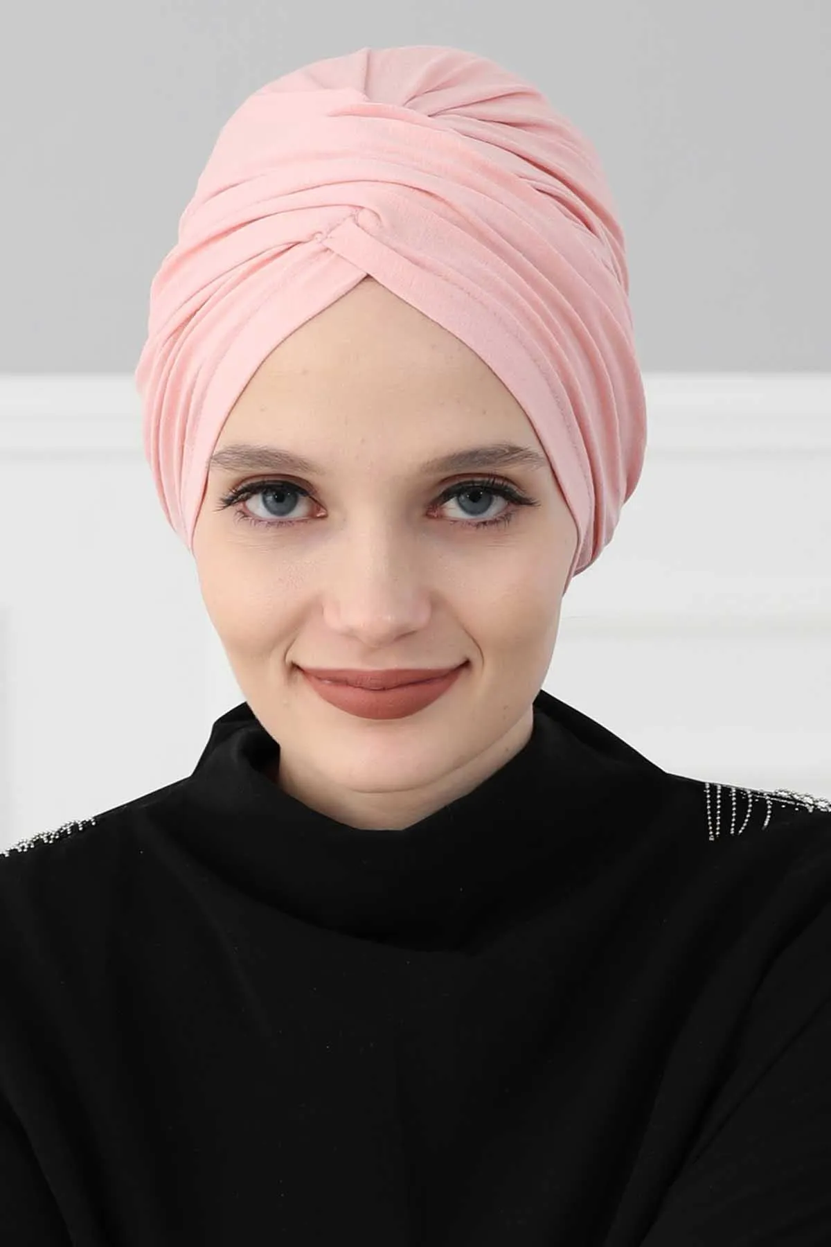 Instant Turban Plain Cotton Scarf Head Wrap Lightweight Hat Bonnet Cap for Women,B-9