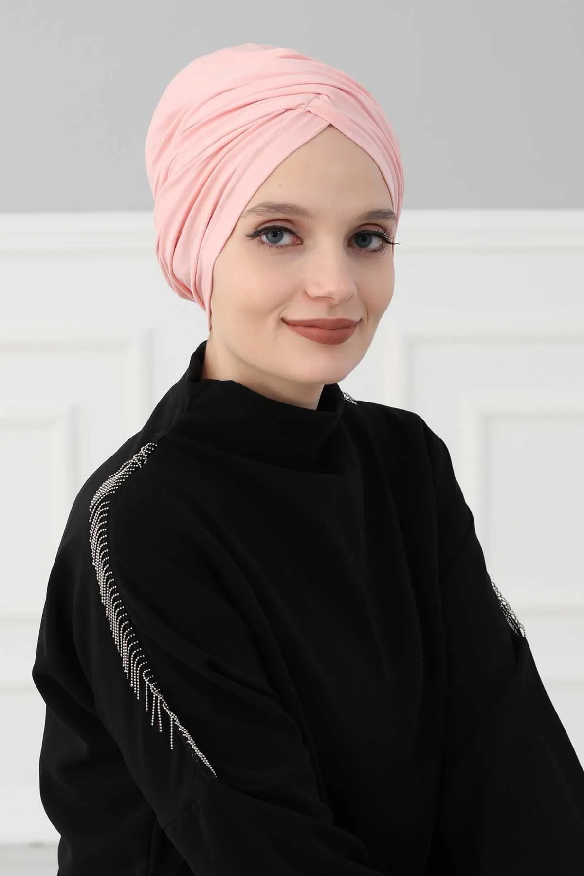 Instant Turban Plain Cotton Scarf Head Wrap Lightweight Hat Bonnet Cap for Women,B-9