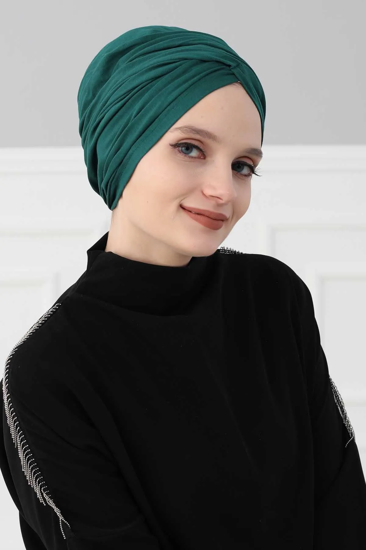 Instant Turban Plain Cotton Scarf Head Wrap Lightweight Hat Bonnet Cap for Women,B-9