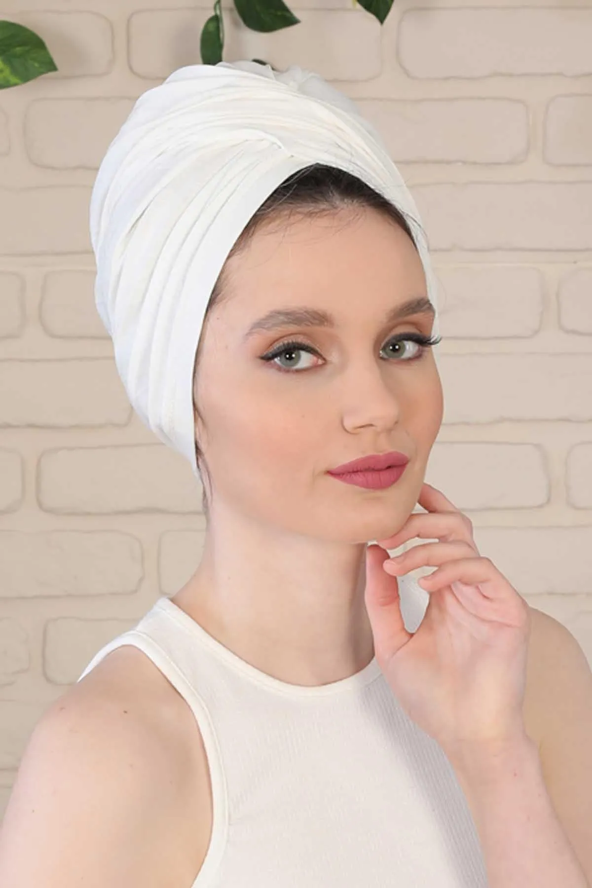 Instant Turban Plain Cotton Scarf Head Wrap Lightweight Hat Bonnet Cap for Women,B-9