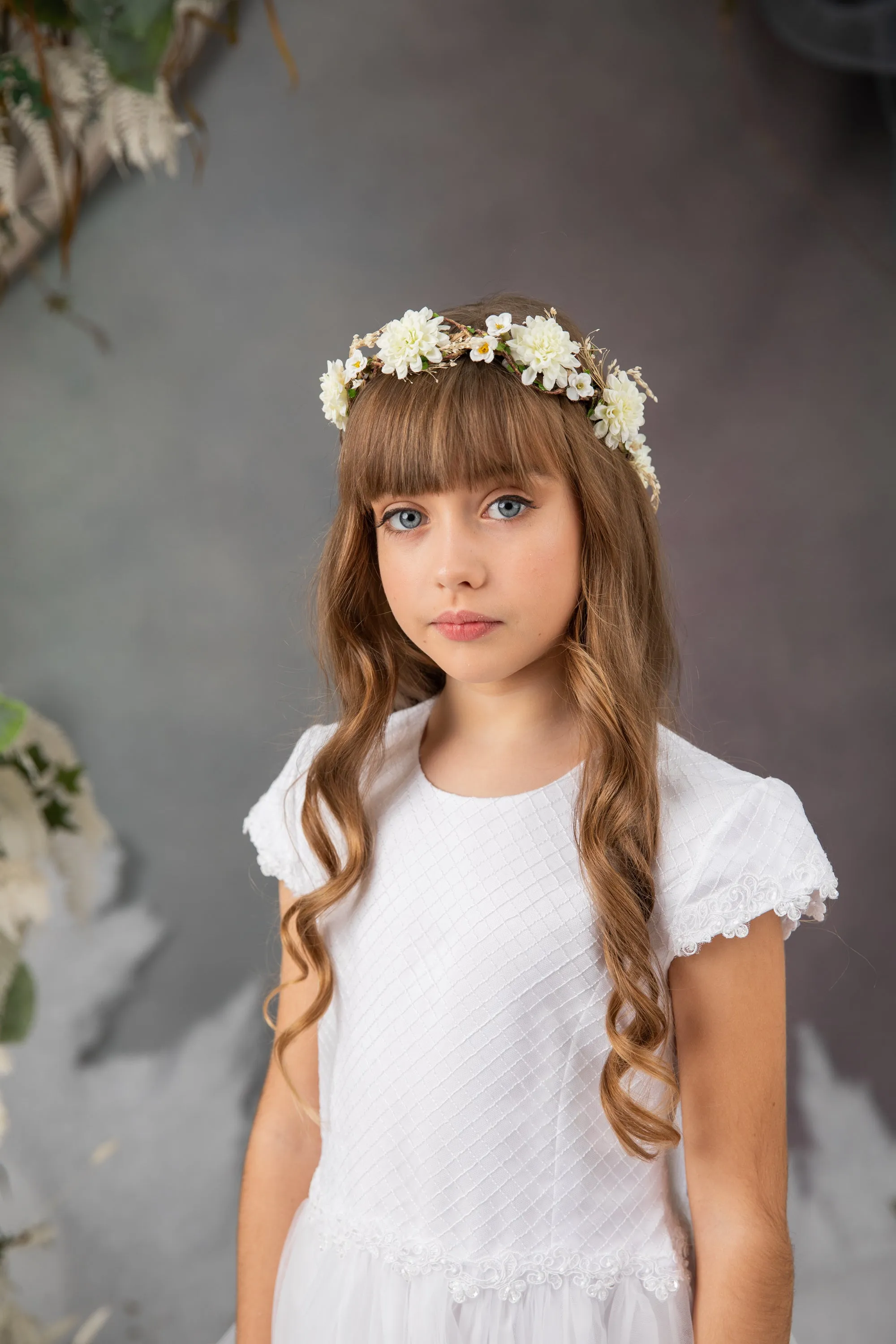 Ivory first holy communion hair crown