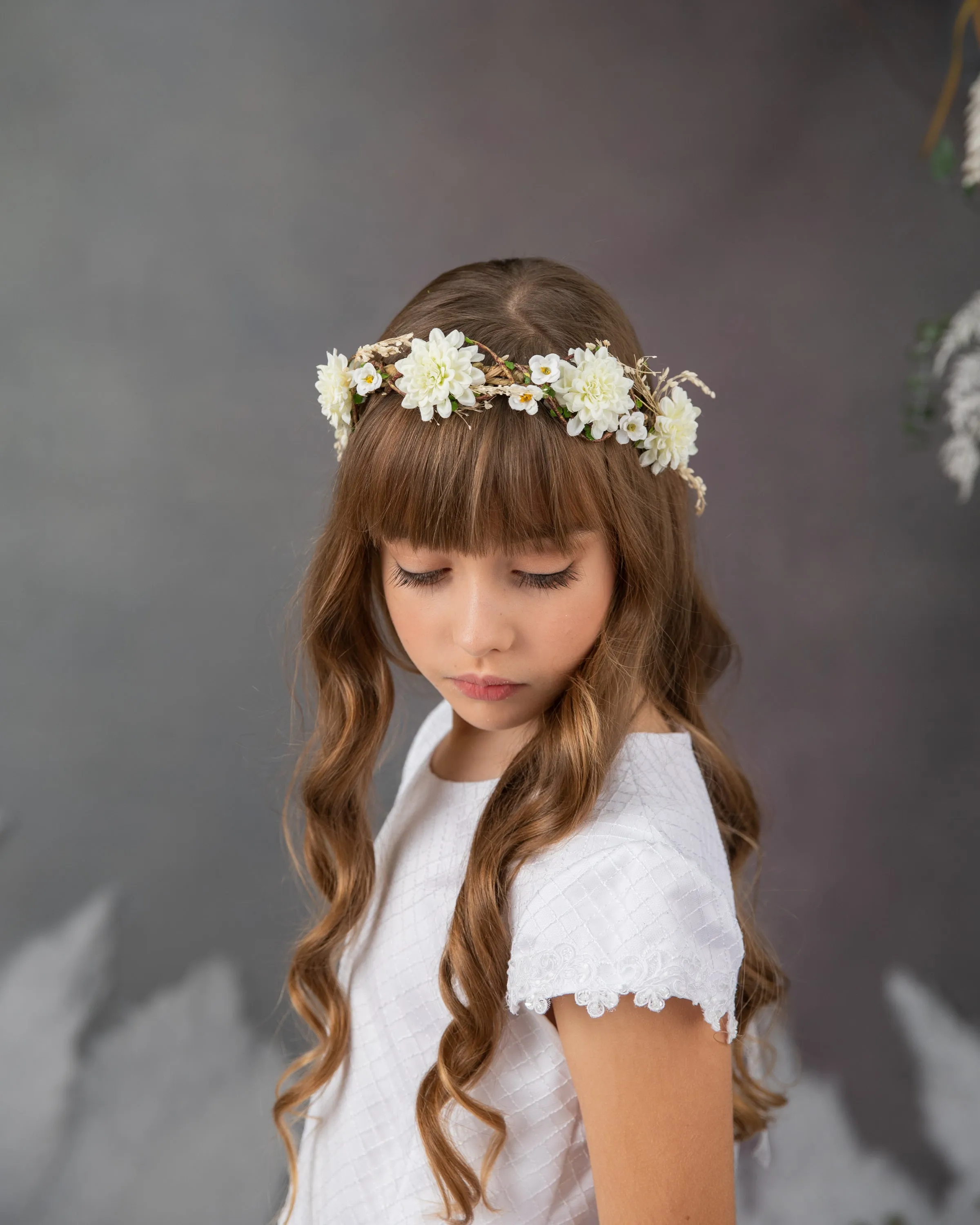 Ivory first holy communion hair crown