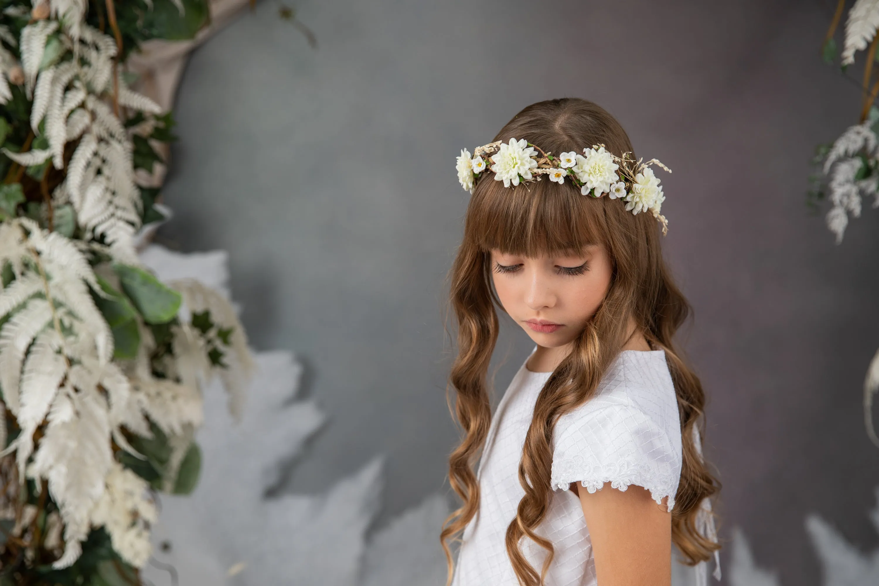 Ivory first holy communion hair crown