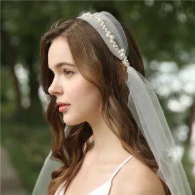 Jeanne Pearl Vintage Inspired Juliette Headscarf Headband Veil