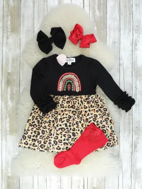 Leopard Rainbow Icing Dress With Socks