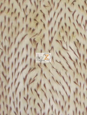 Light Mocha/Brown 2 Tone Spiked Shaggy Long Pile Faux Fur Fabric / Sold By The Yard