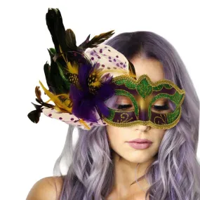 Mardi Gras Masquerade Venetian Feather Mask