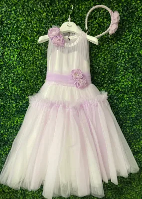 Michelina Bimbi Powder Lavender Party Dress Made In Italy