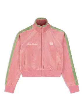 Miss Carlotta Velour Track Jacket- Wild Rose