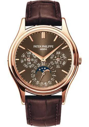 Patek Philippe 37.2mm Perpetual Calendar Moonphase Grand Complication Watch Brown Dial 5140R