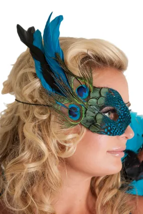 .Peacock Feather Single Eye Mask