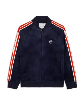 Pereto Velour Track Jacket- Maritime Blue