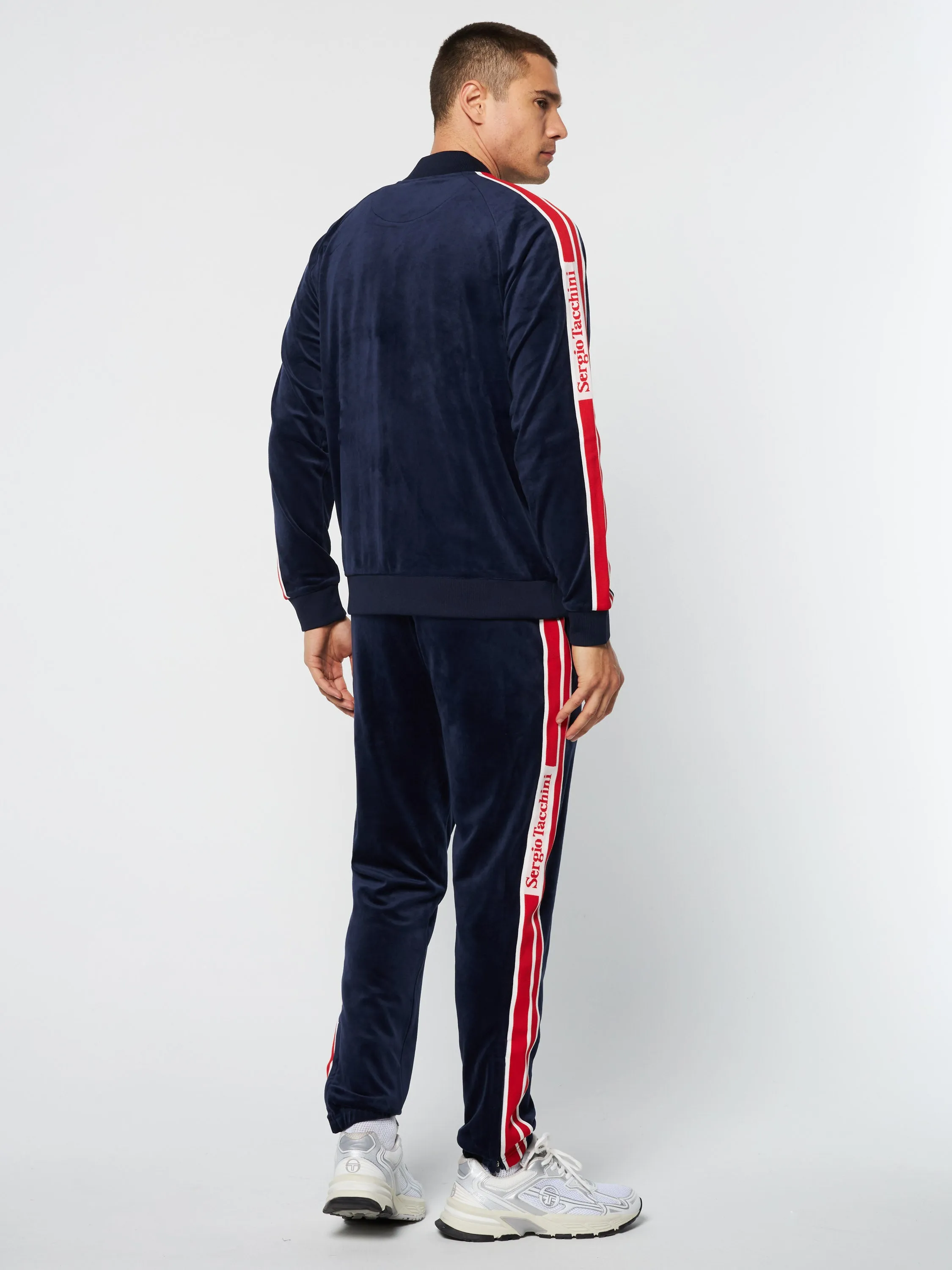 Pereto Velour Track Jacket- Maritime Blue