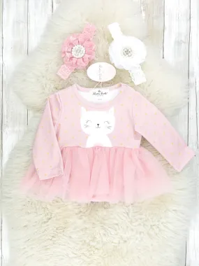 Pink Cat Tulle Romper