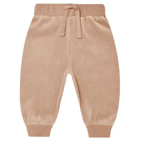 Quincy Mae Velour Relaxed Sweatpant - Blush