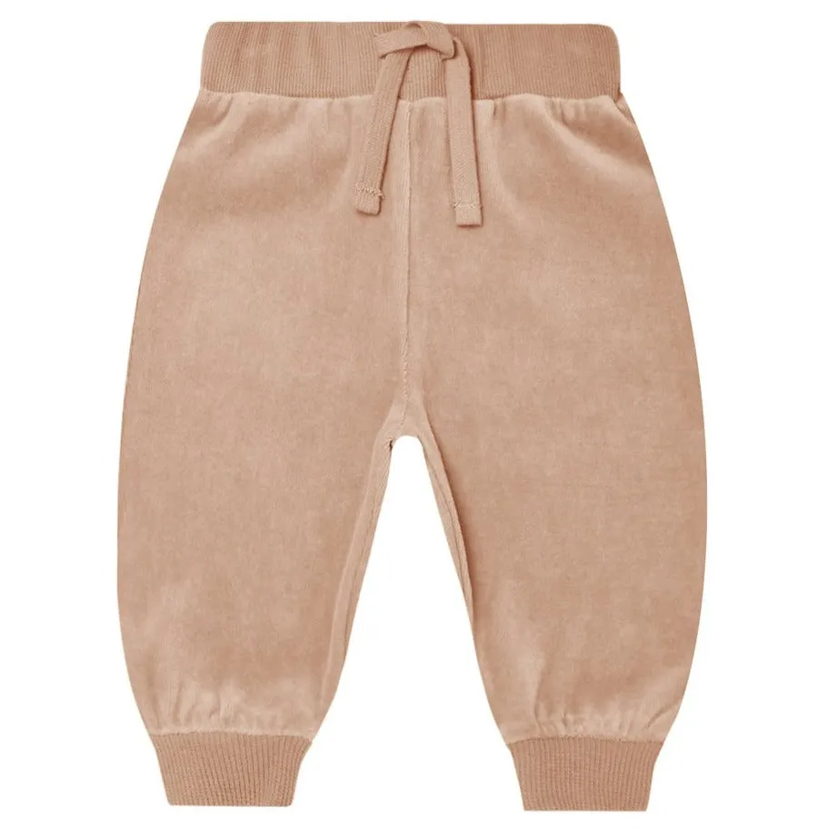 Quincy Mae Velour Relaxed Sweatpant - Blush