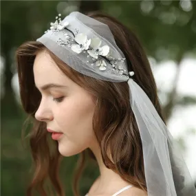 Sakura Floral Vintage Inspired Juliette Headscarf Headband Veil