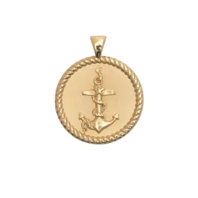 STRONG JW Original Pendant Coin (Anchor) in Solid Gold