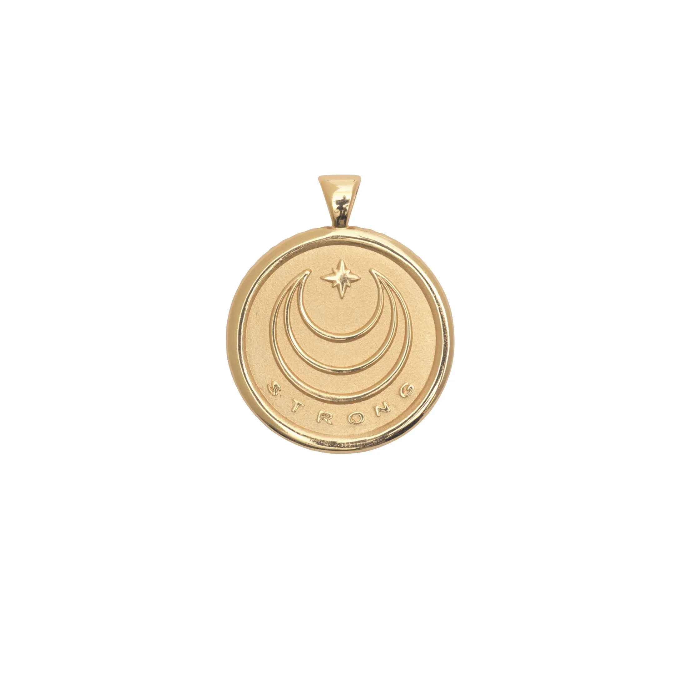 STRONG JW Small Pendant Coin (Anchor) in Solid Gold